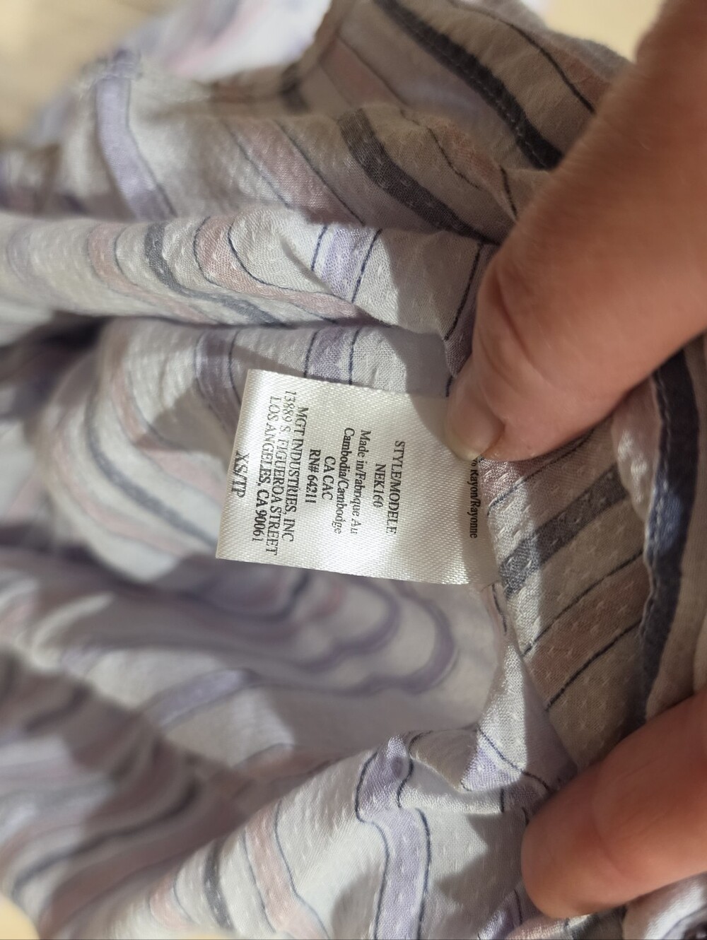 American Rag Cie Pastel Striped Button Down Tunic Shirt Or PJ Women’s XS - Picture 2 of 3